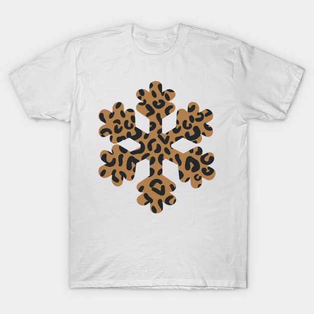 Leopard print snowflake T-Shirt by Peach Lily Rainbow